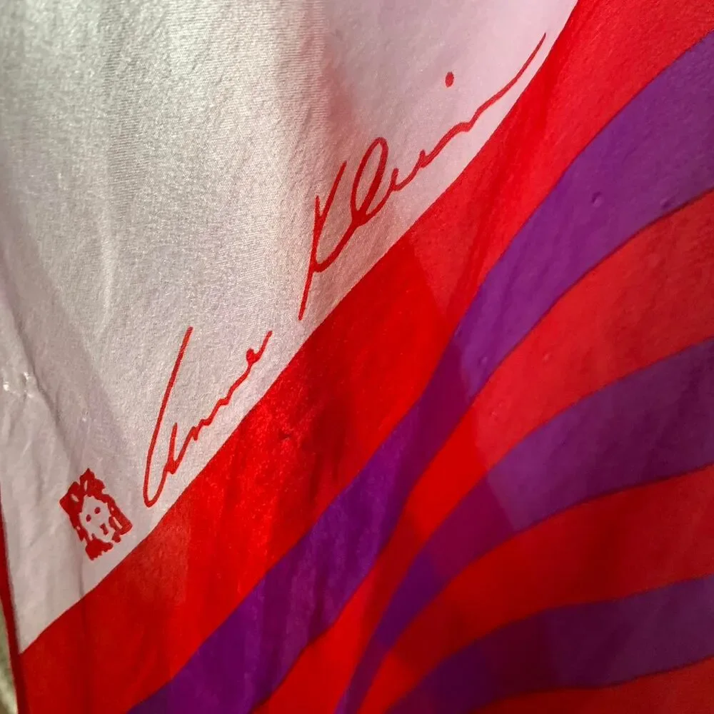 Anne Klein Red and Purple Scarf Wrap - Picture 2 of 6